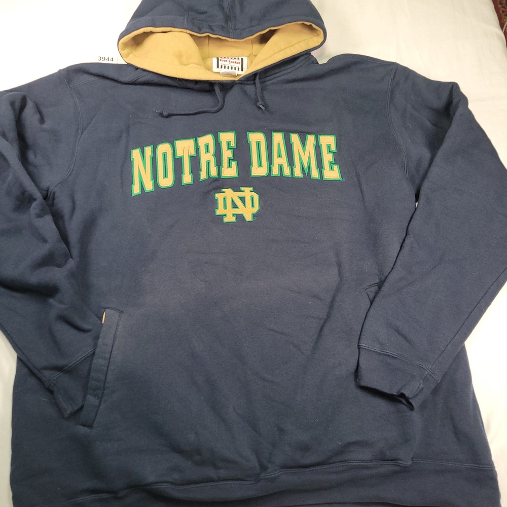 Notre Dame Fighting Irish Hoodie Pullover Blue Gold XXL Team Edition Apparel